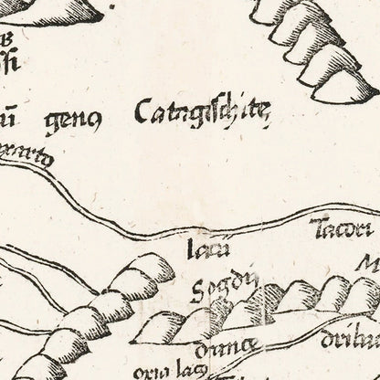 Vintage Silk Road Map, 1522