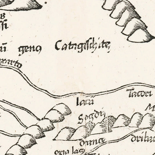 Vintage Silk Road Map, 1522