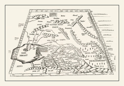 Vintage Silk Road Map, 1522