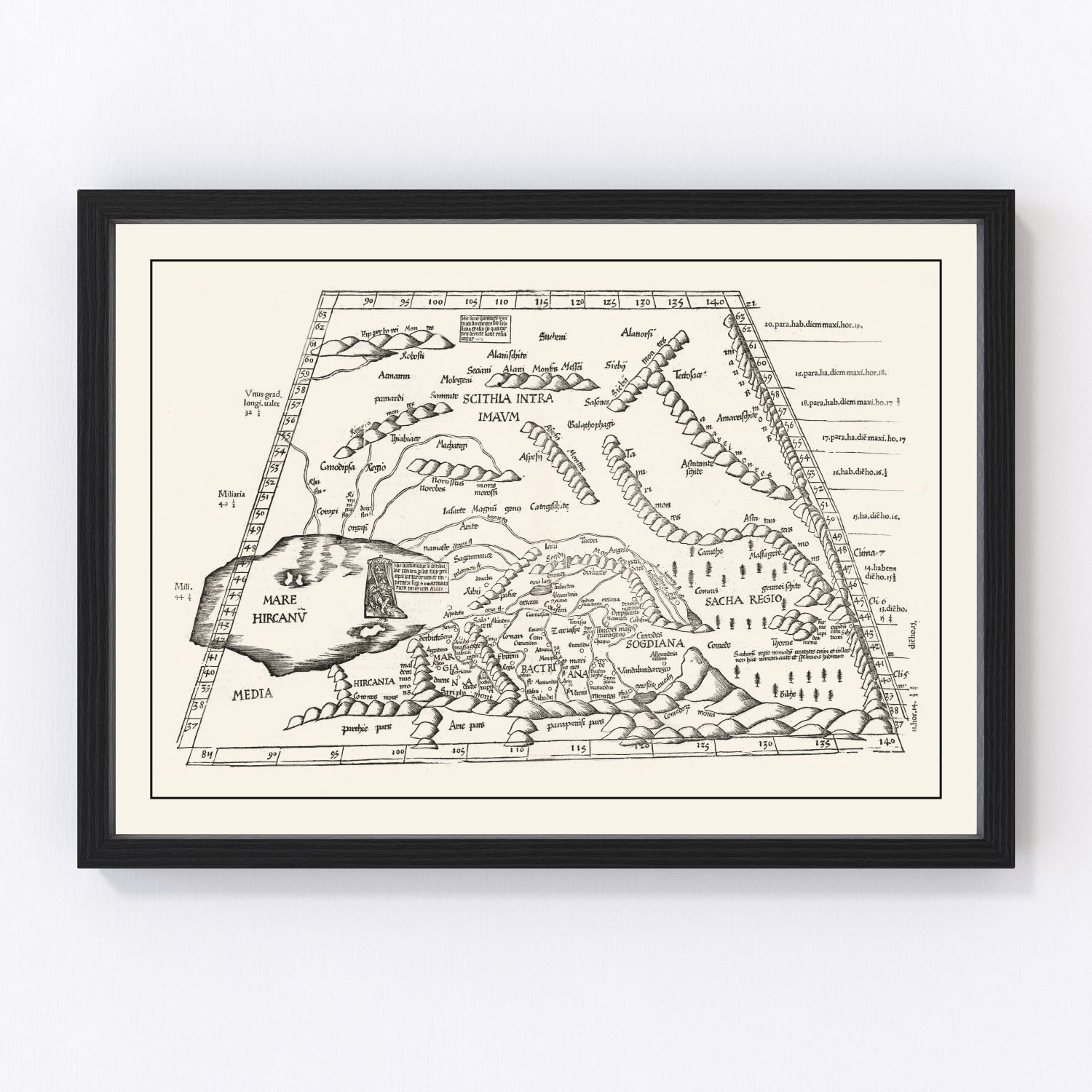 Vintage 1522 Silk Road trade routes map in Renaissance cartographic style, restored print