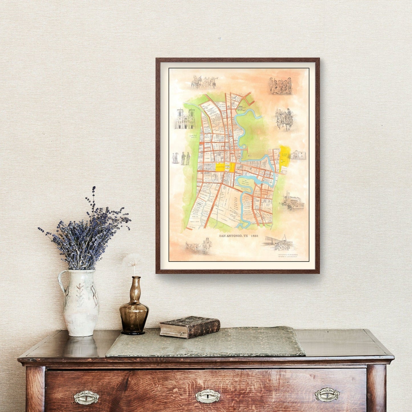Vintage Map of San Antonio, Texas, 1985