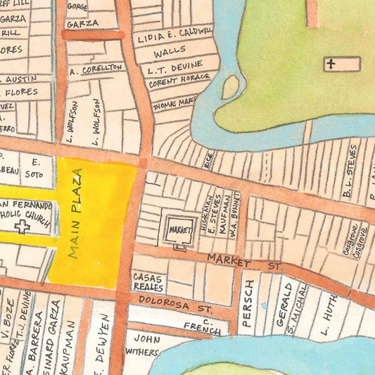 Vintage Map of San Antonio, Texas, 1985