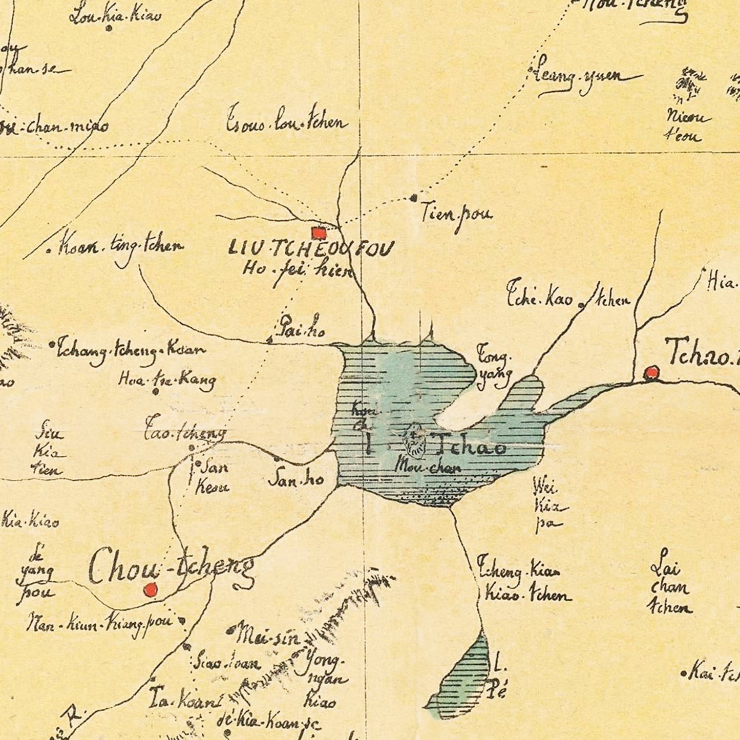 Vintage Map of Anhui Province, China, 1888