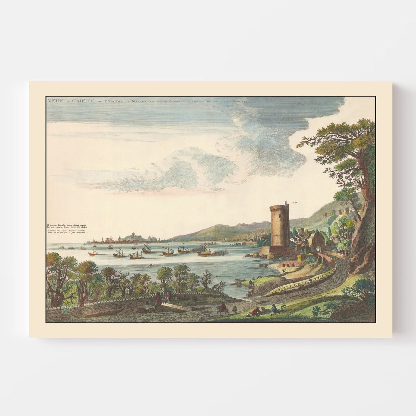 Vintage Map of Gaeta, Italy, 1704