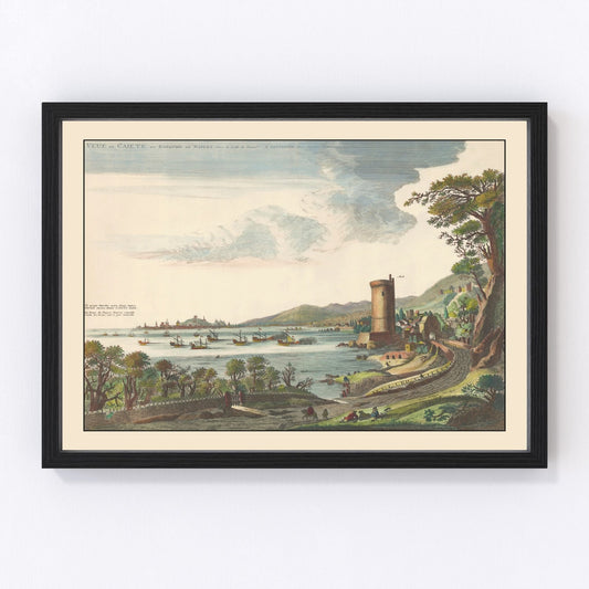 vintage map of Gaeta, Italy, 1704