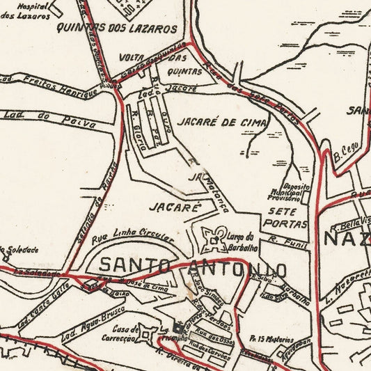 Vintage Map of Salvador, Brazil, 1931