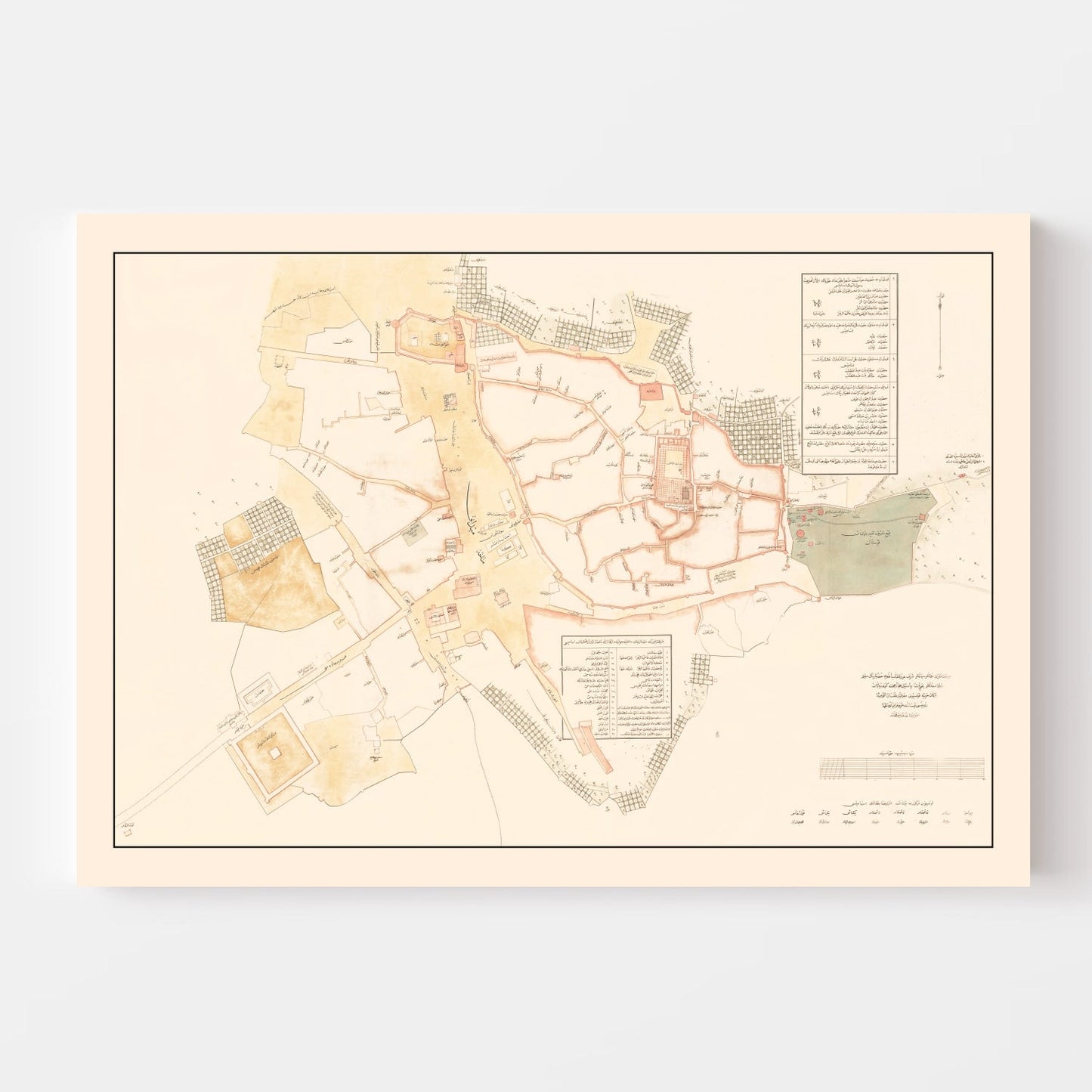 Vintage Map of Medina, Saudi Arabia, 1880