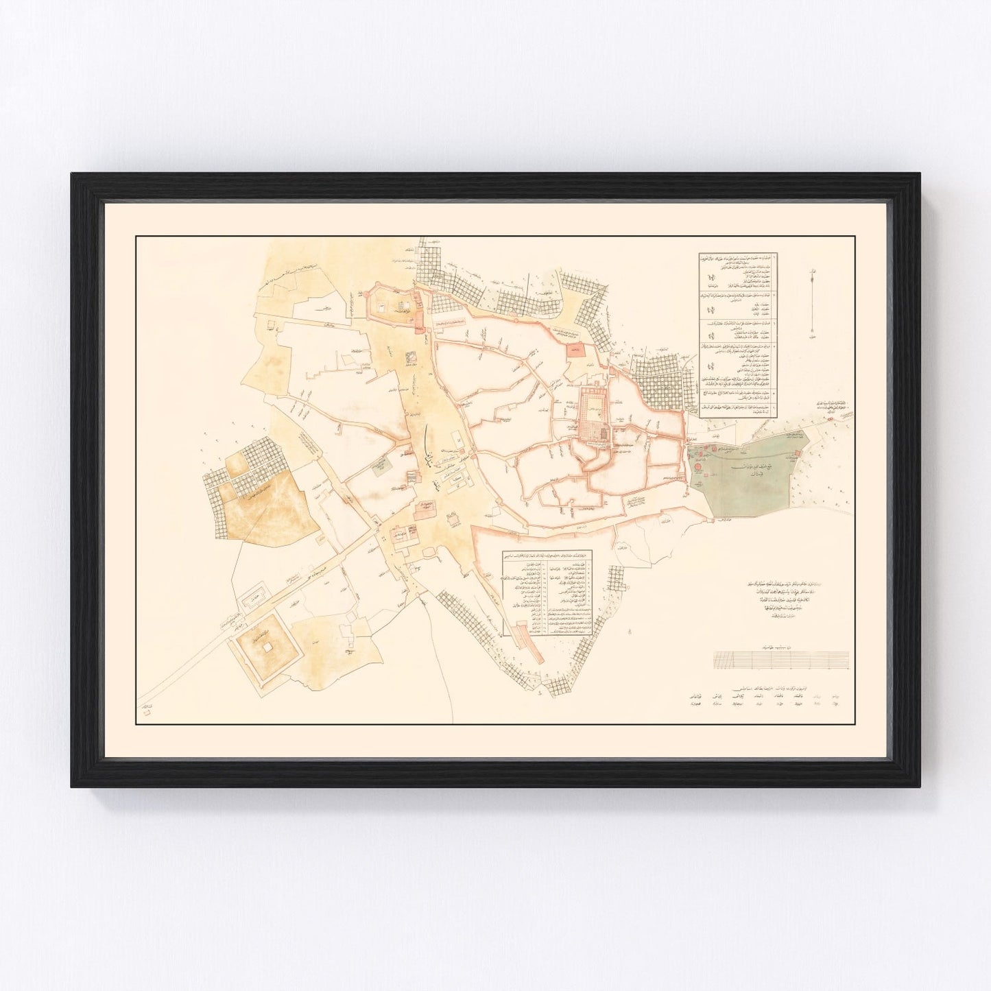 Vintage map of Medina, Saudi Arabia, 1880