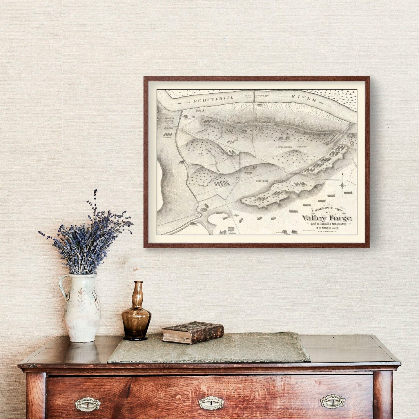 Vintage Valley Forge Pennsylvania Map, 1877
