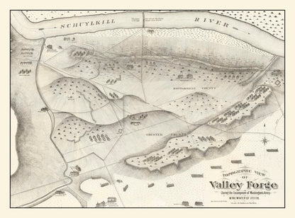 Vintage Valley Forge Pennsylvania Map, 1877