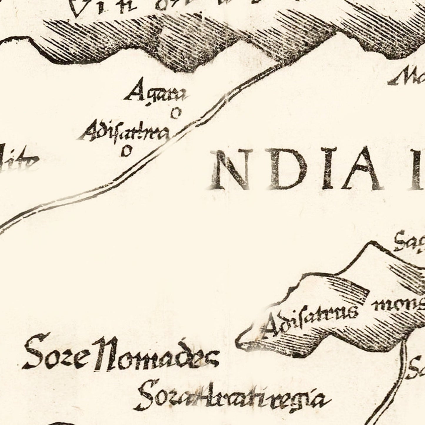 Vintage Ptolemaic Map of India, 1522