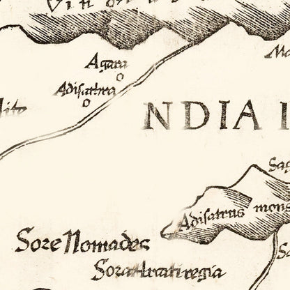 Vintage Ptolemaic Map of India, 1522