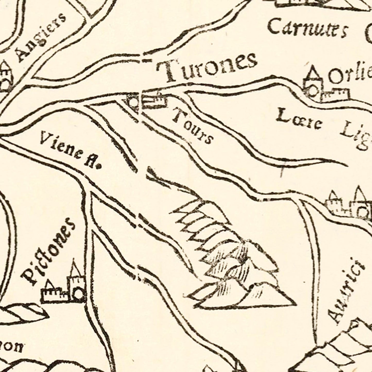 Vintage Map of France, 1550