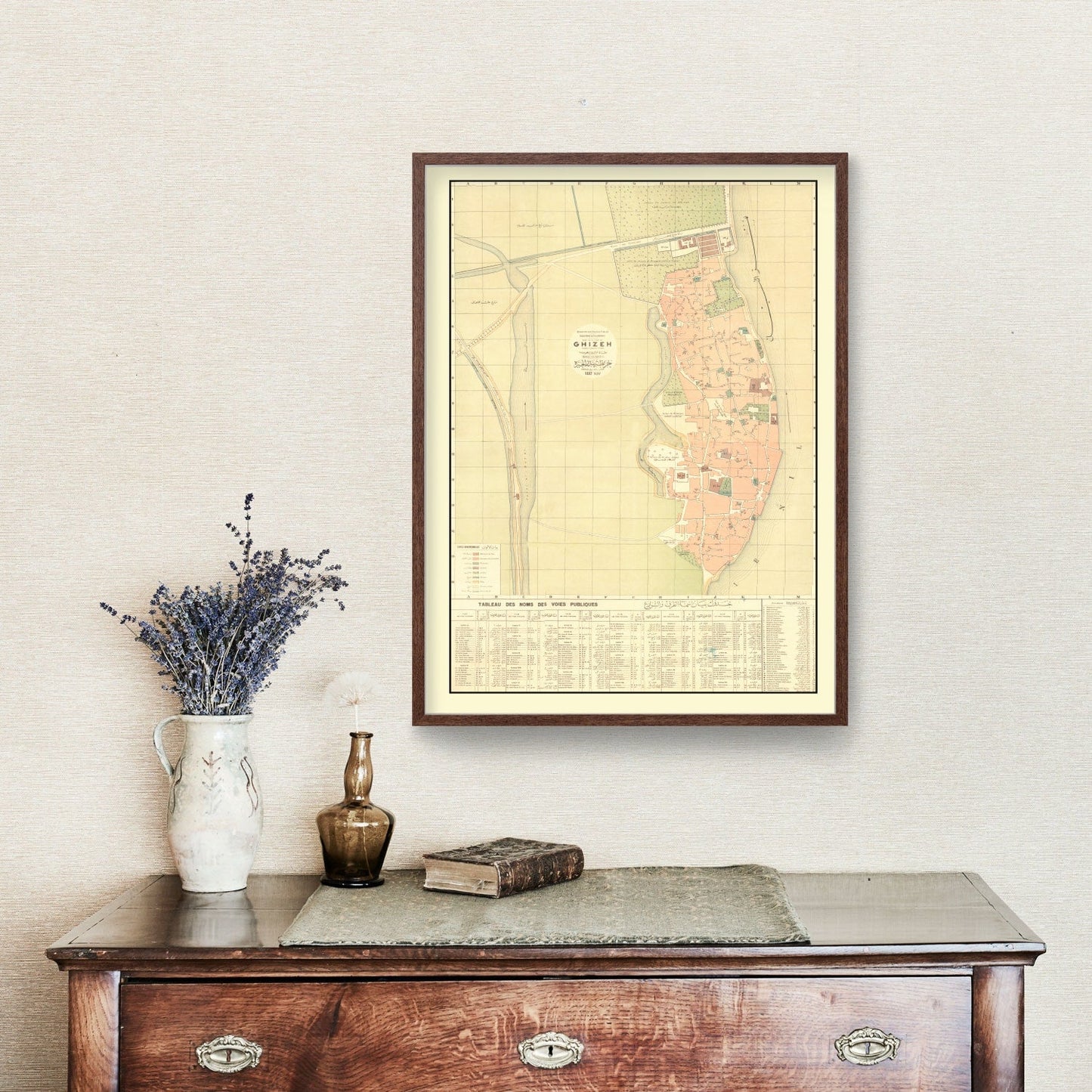 Vintage Map of Giza, Egypt, 1887