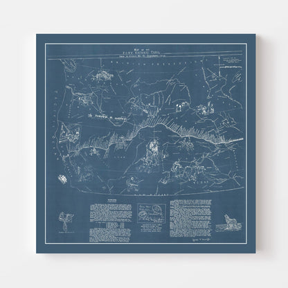 Vintage Pony Express Route Map, 1935