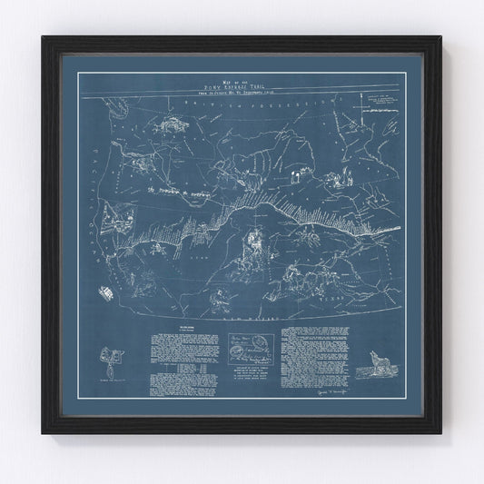Vintage 1935 Pony Express route map across the American West, restored print
