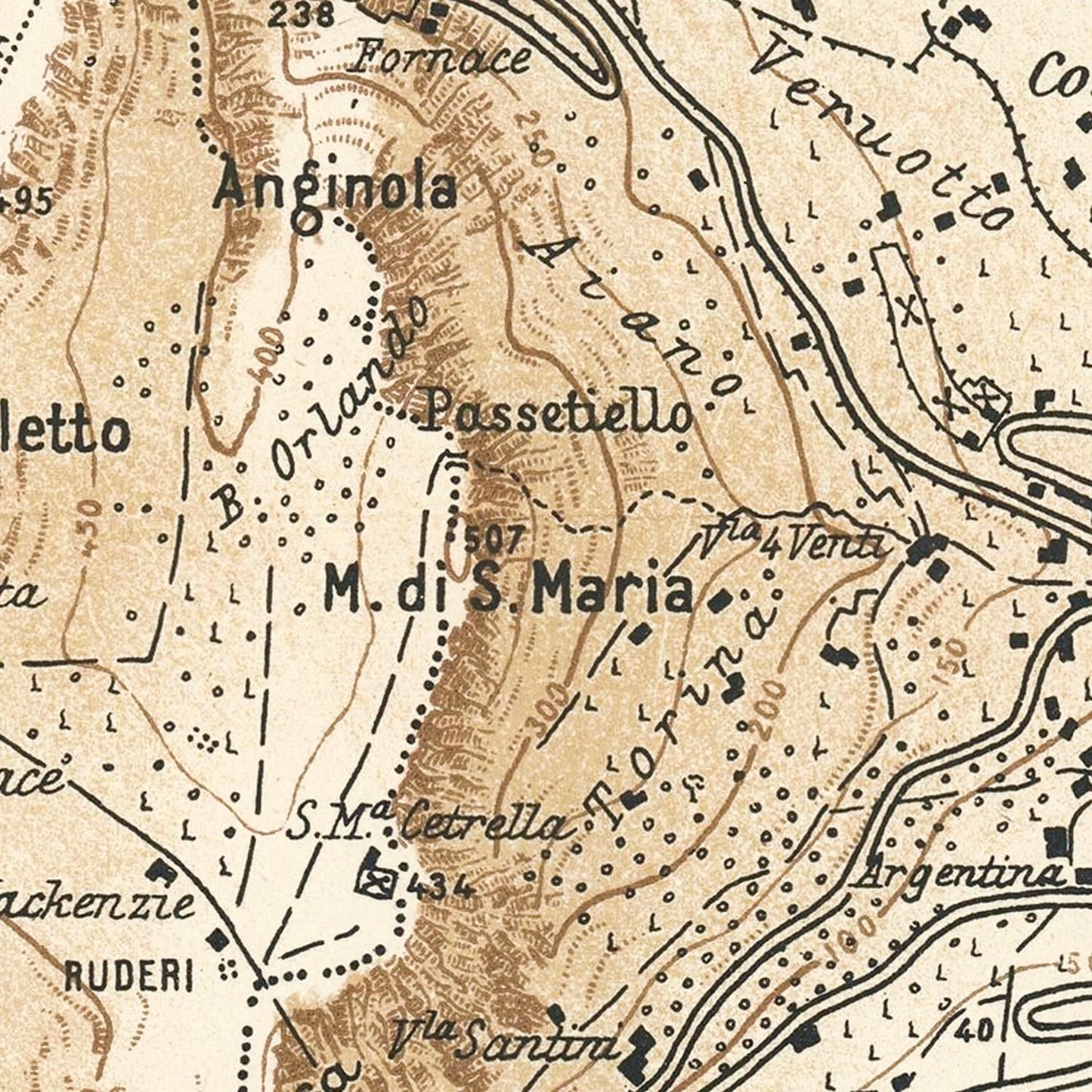 Vintage Map of Capri, Italy, 1930