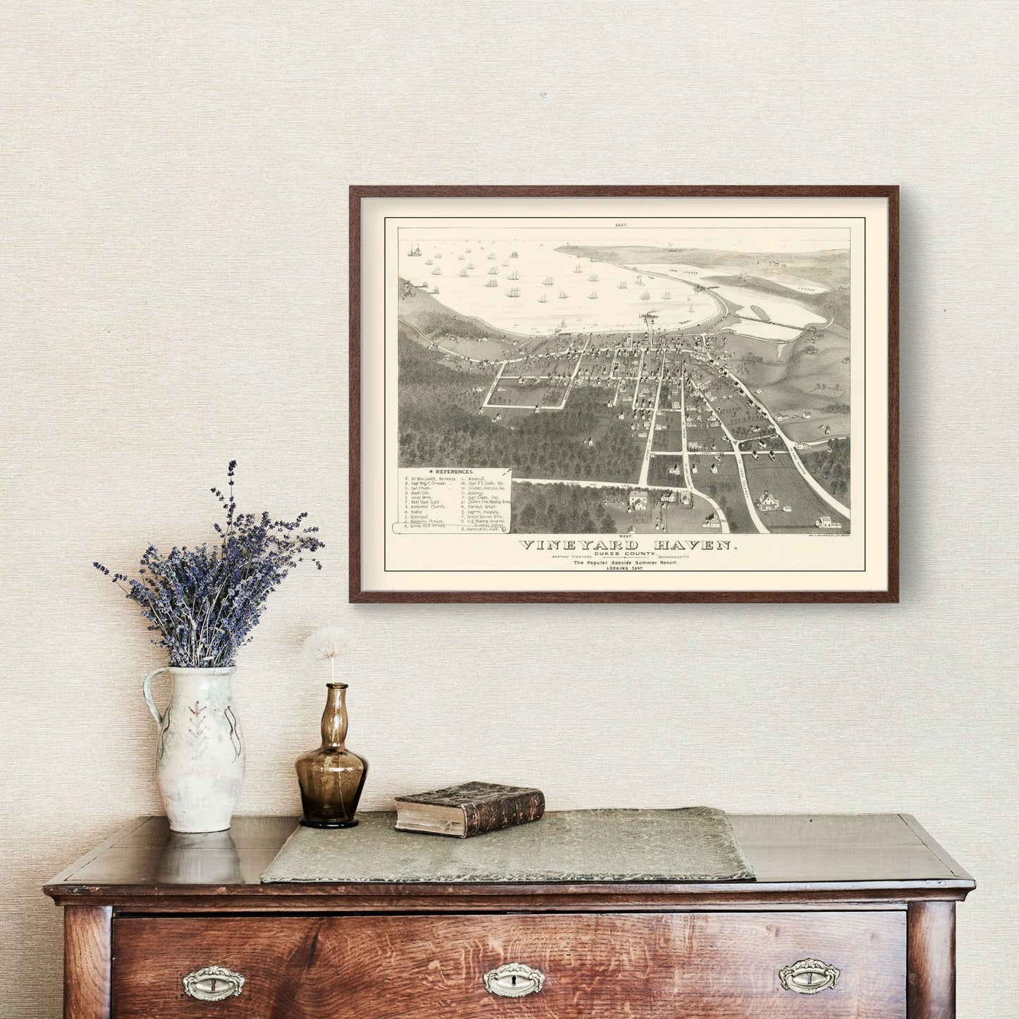 Vintage Vineyard Haven Massachusetts Map, 1893