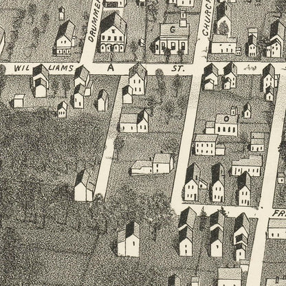 Vintage Vineyard Haven Massachusetts Map, 1893