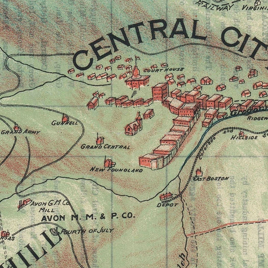 Vintage Map of Gilpin County, Colorado, 1906