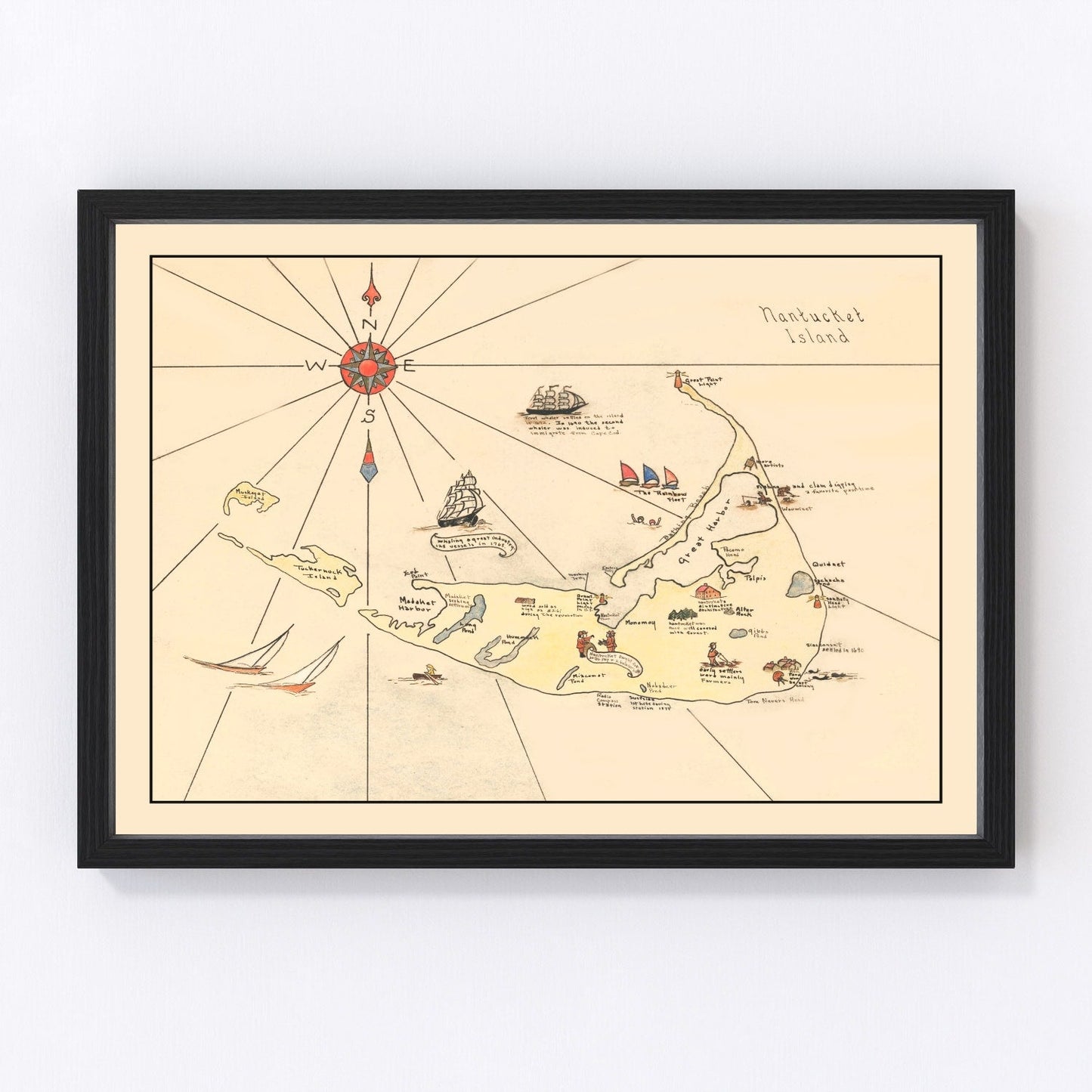 vintage map of Nantucket, Massachusetts, 1930