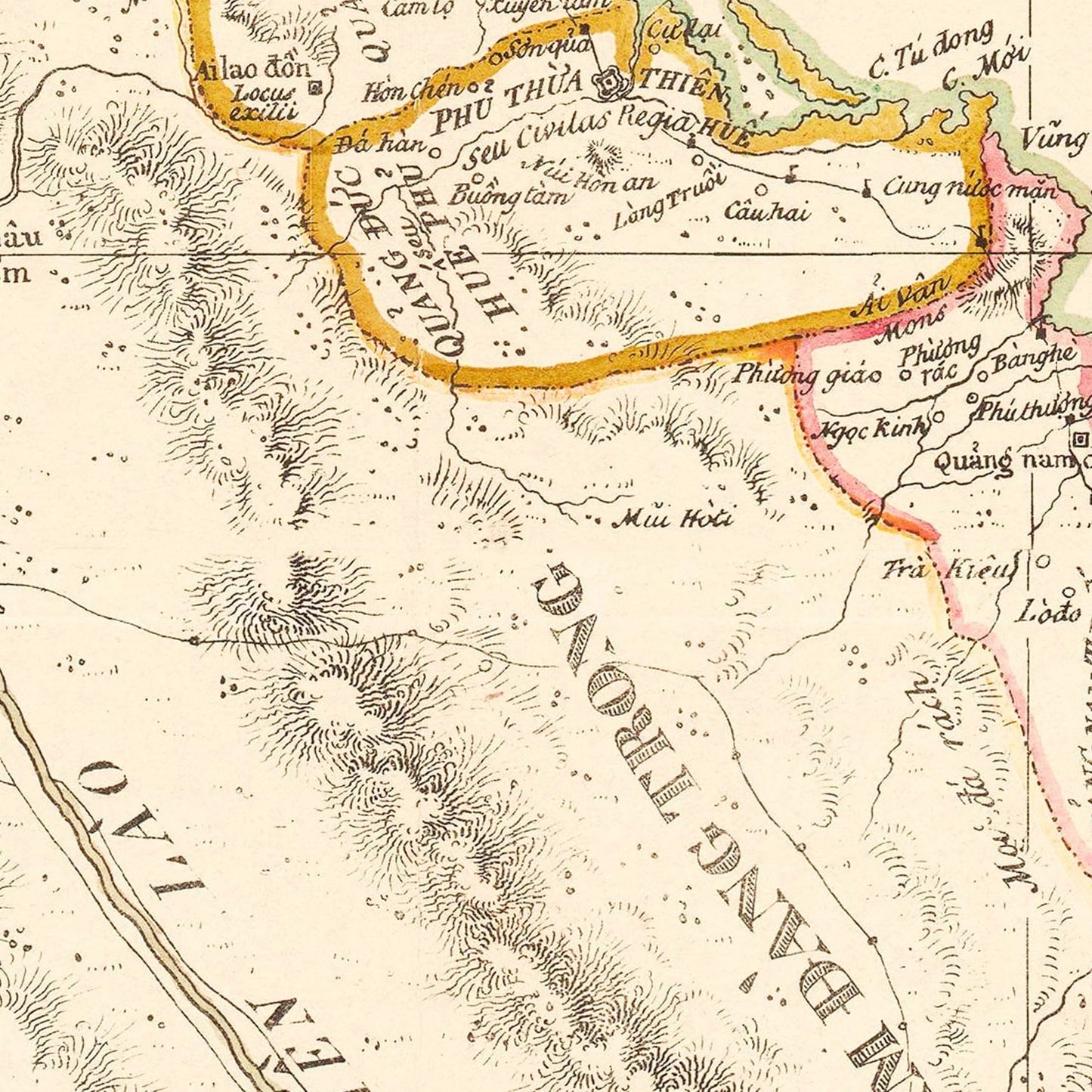 Vintage Map of Vietnam, 1838