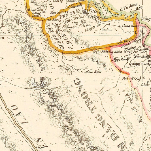 Vintage Map of Vietnam, 1838
