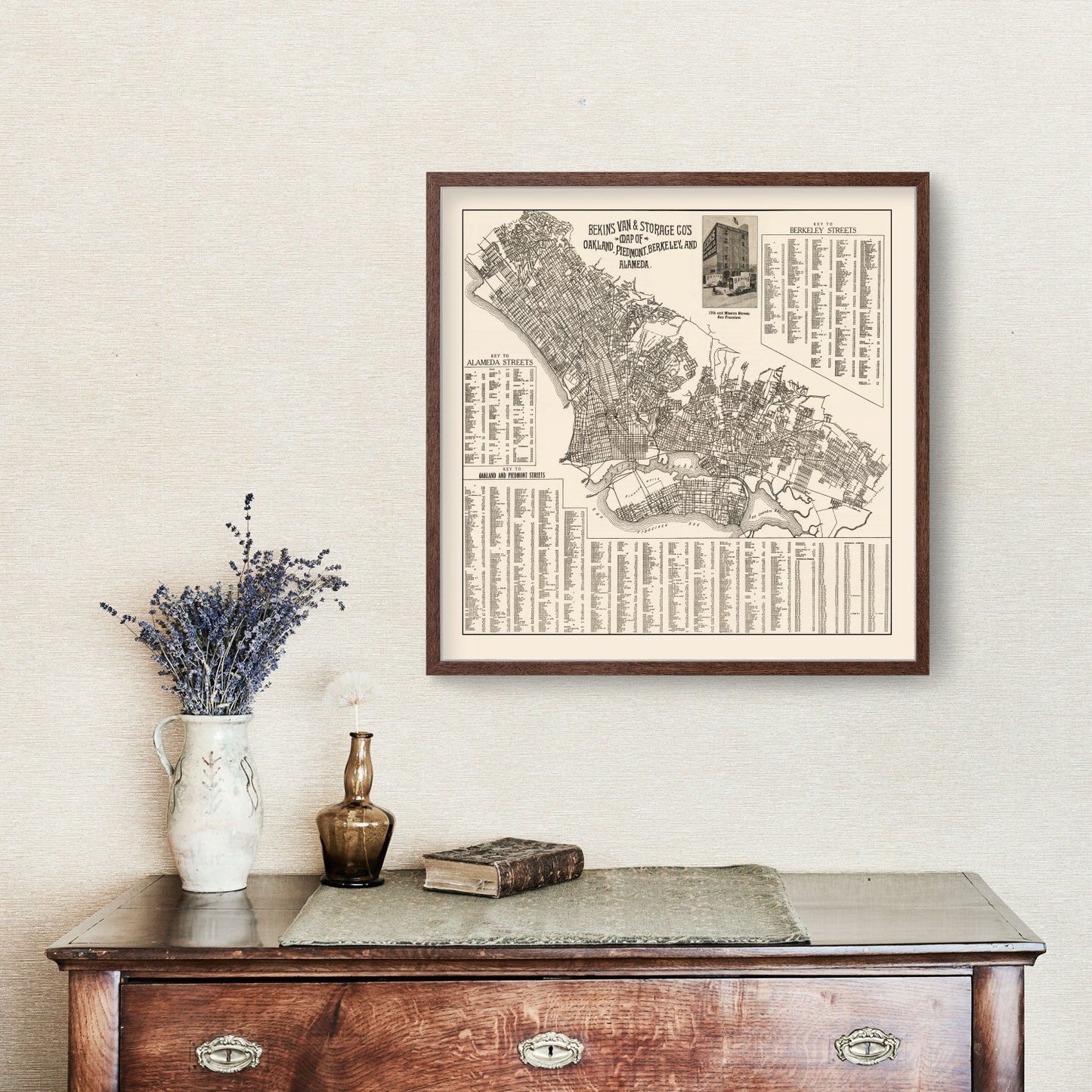 Vintage Map of Oakland, California, 1920