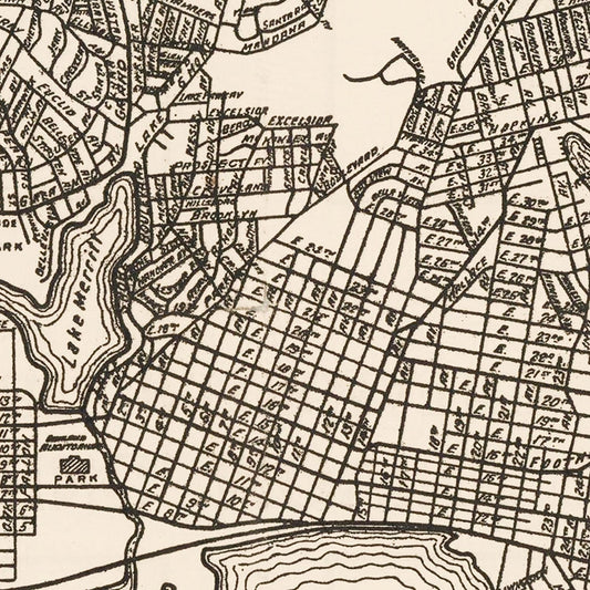 Vintage Map of Oakland, California, 1920