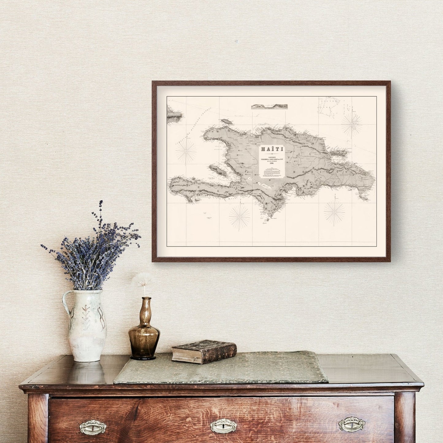 Vintage Map of Haiti, 1864