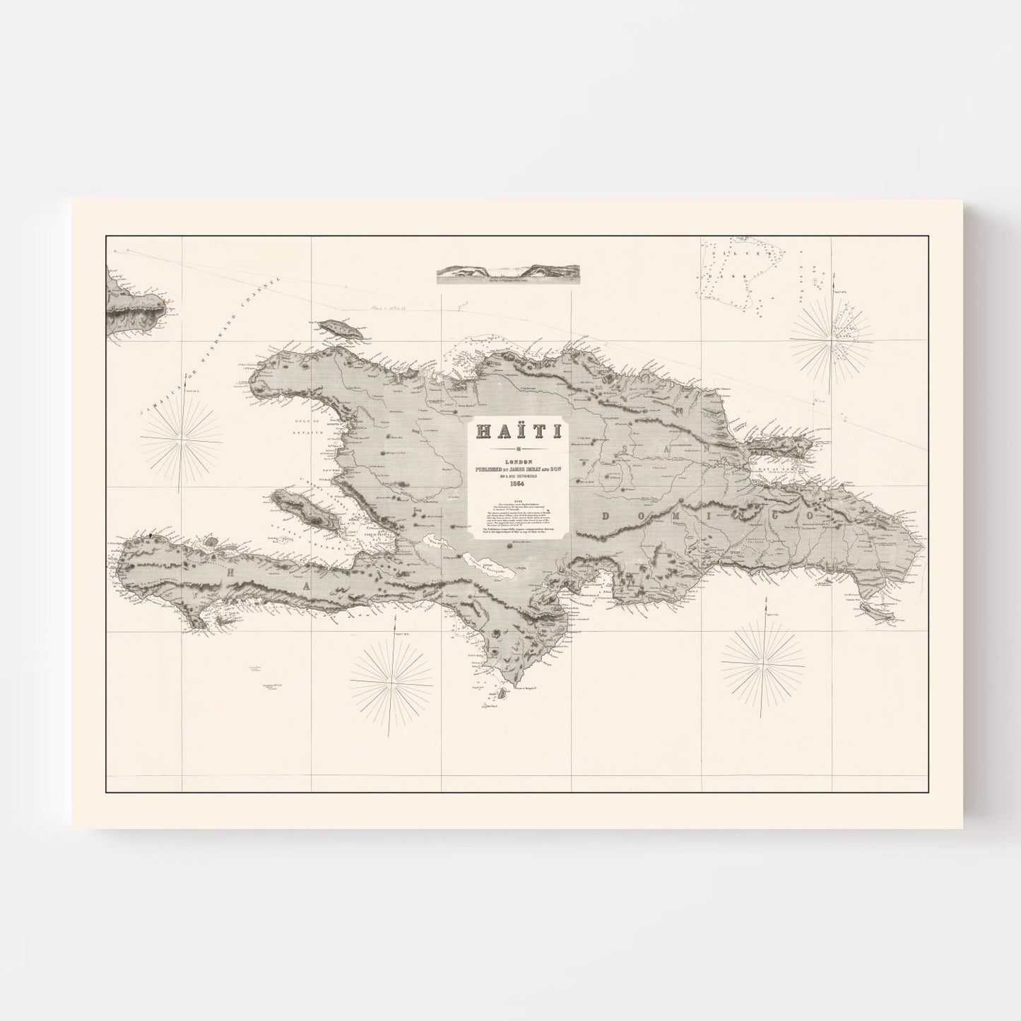 Vintage Map of Haiti, 1864