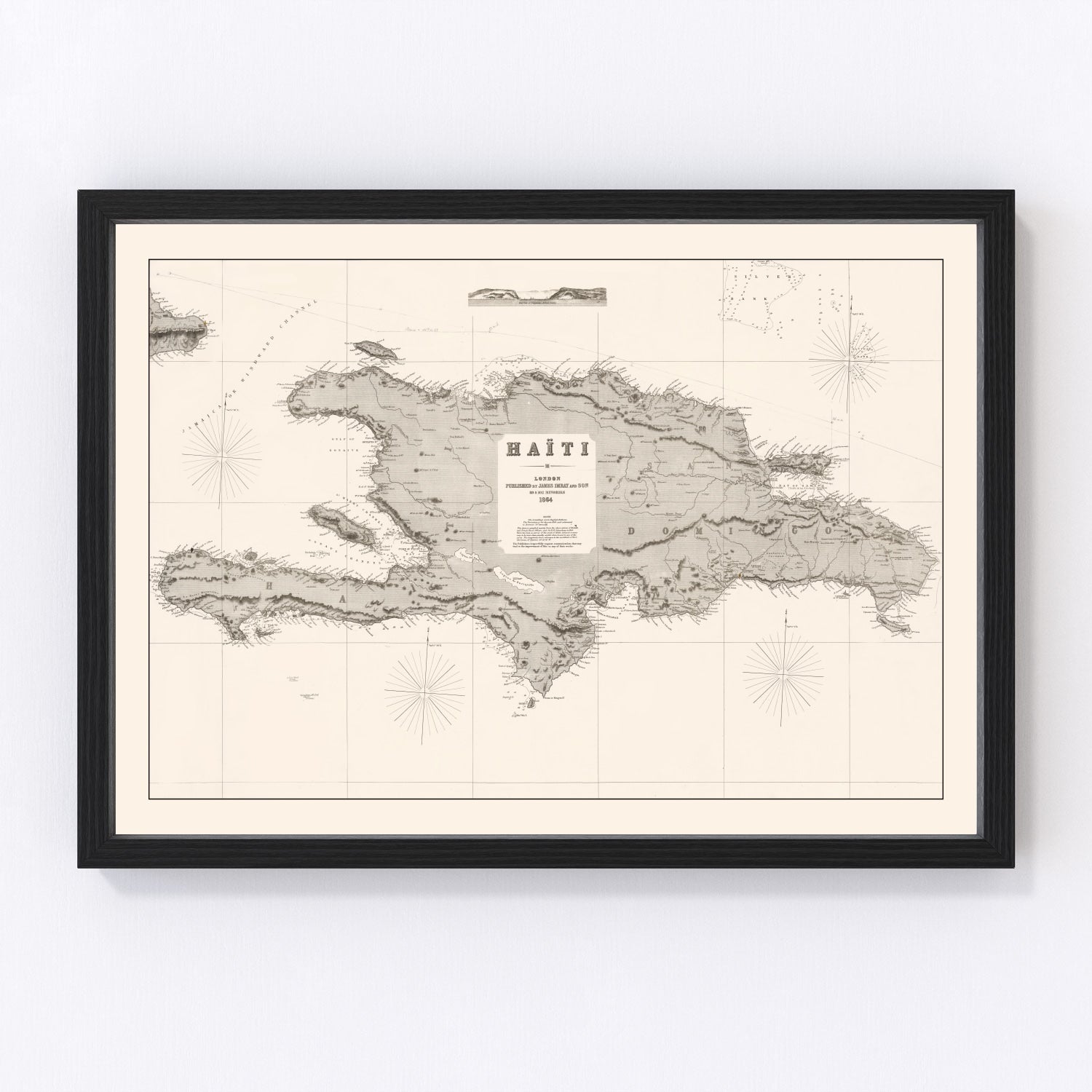 Vintage map of Haiti, 1864
