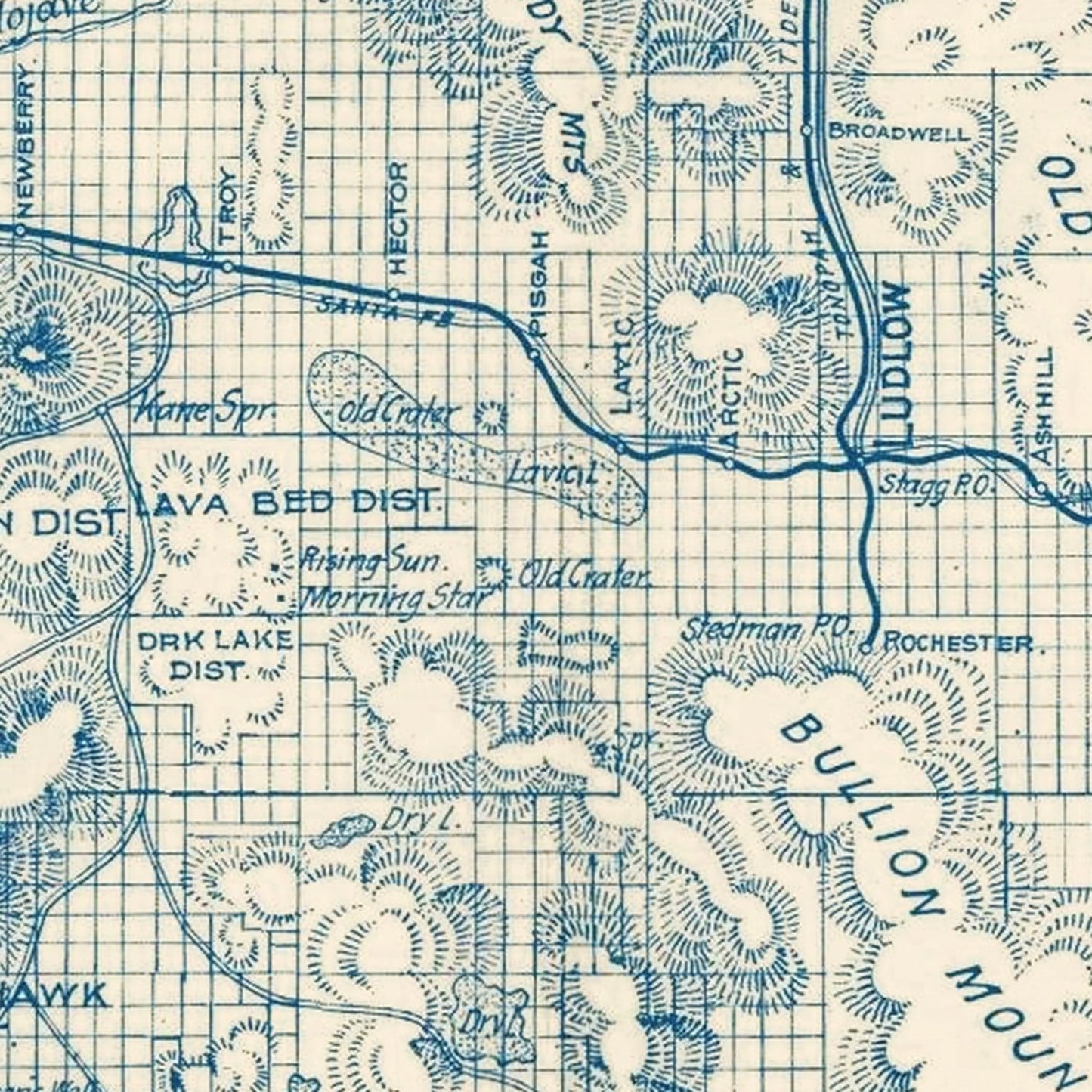 Vintage Map of San Bernardino County, California, 1932