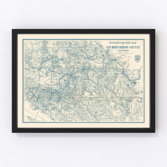 vintage map of San Bernardino County, California, 1932