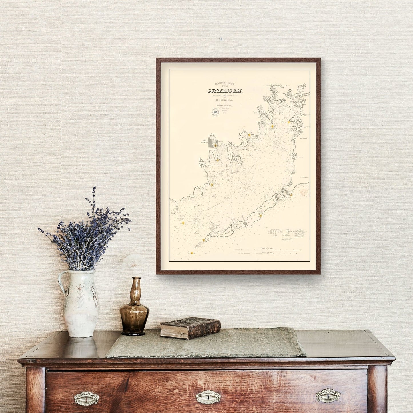 Vintage Map of Buzzards Bay, Massachusetts, 1882