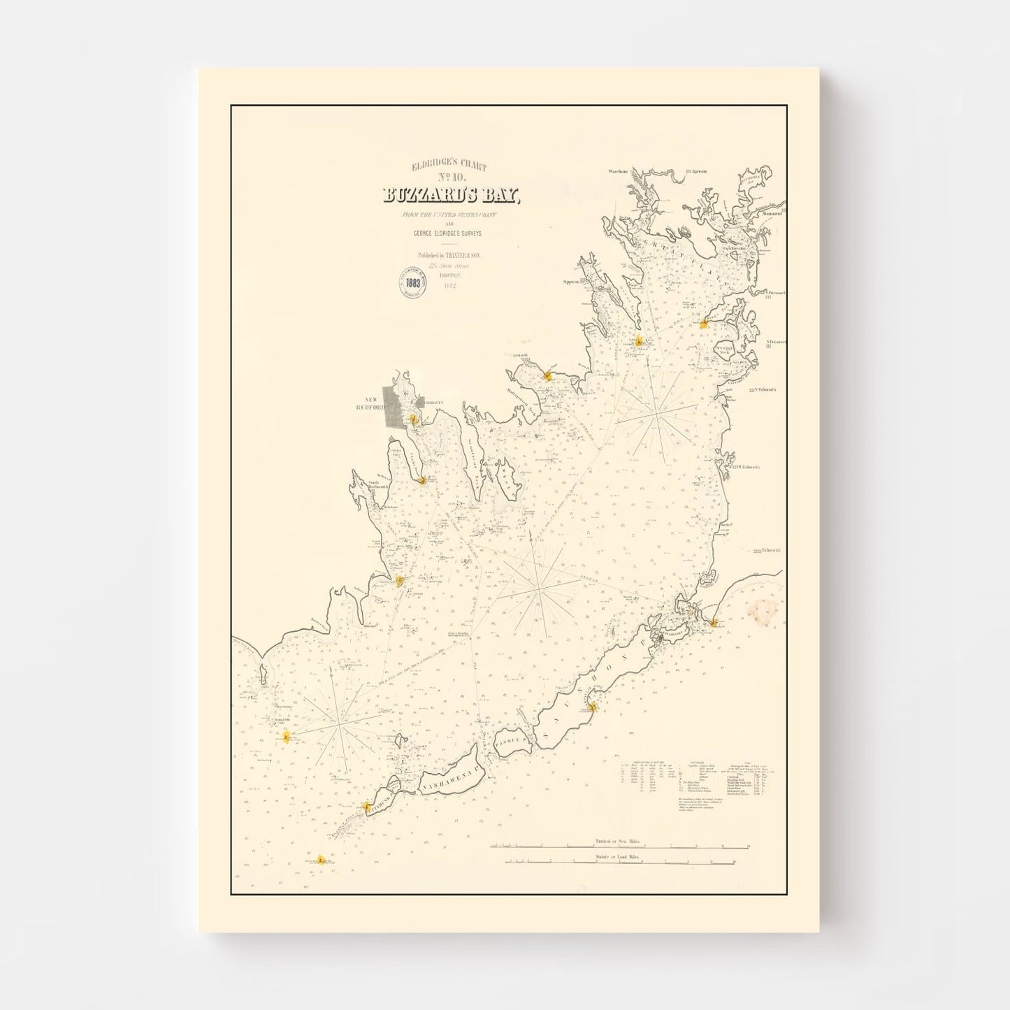Vintage Map of Buzzards Bay, Massachusetts, 1882