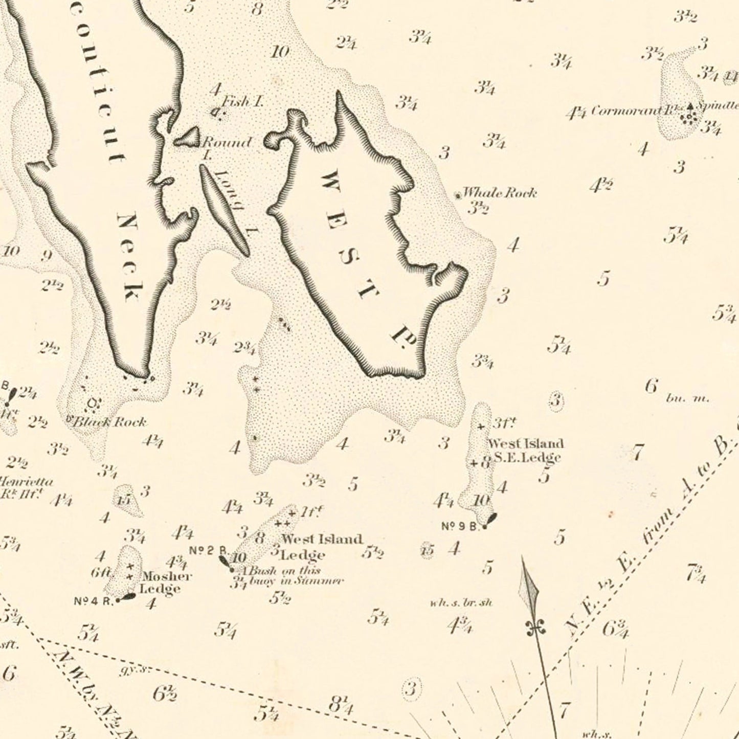 Vintage Map of Buzzards Bay, Massachusetts, 1882