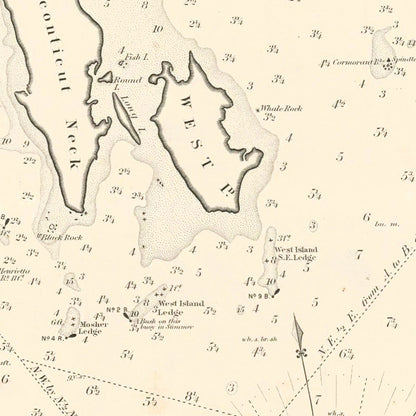 Vintage Map of Buzzards Bay, Massachusetts, 1882