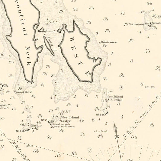 Vintage Map of Buzzards Bay, Massachusetts, 1882