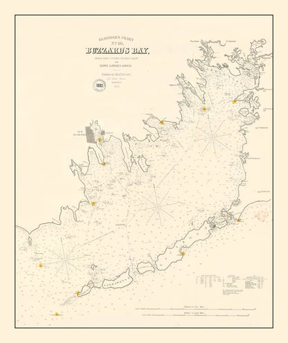 Vintage Map of Buzzards Bay, Massachusetts, 1882