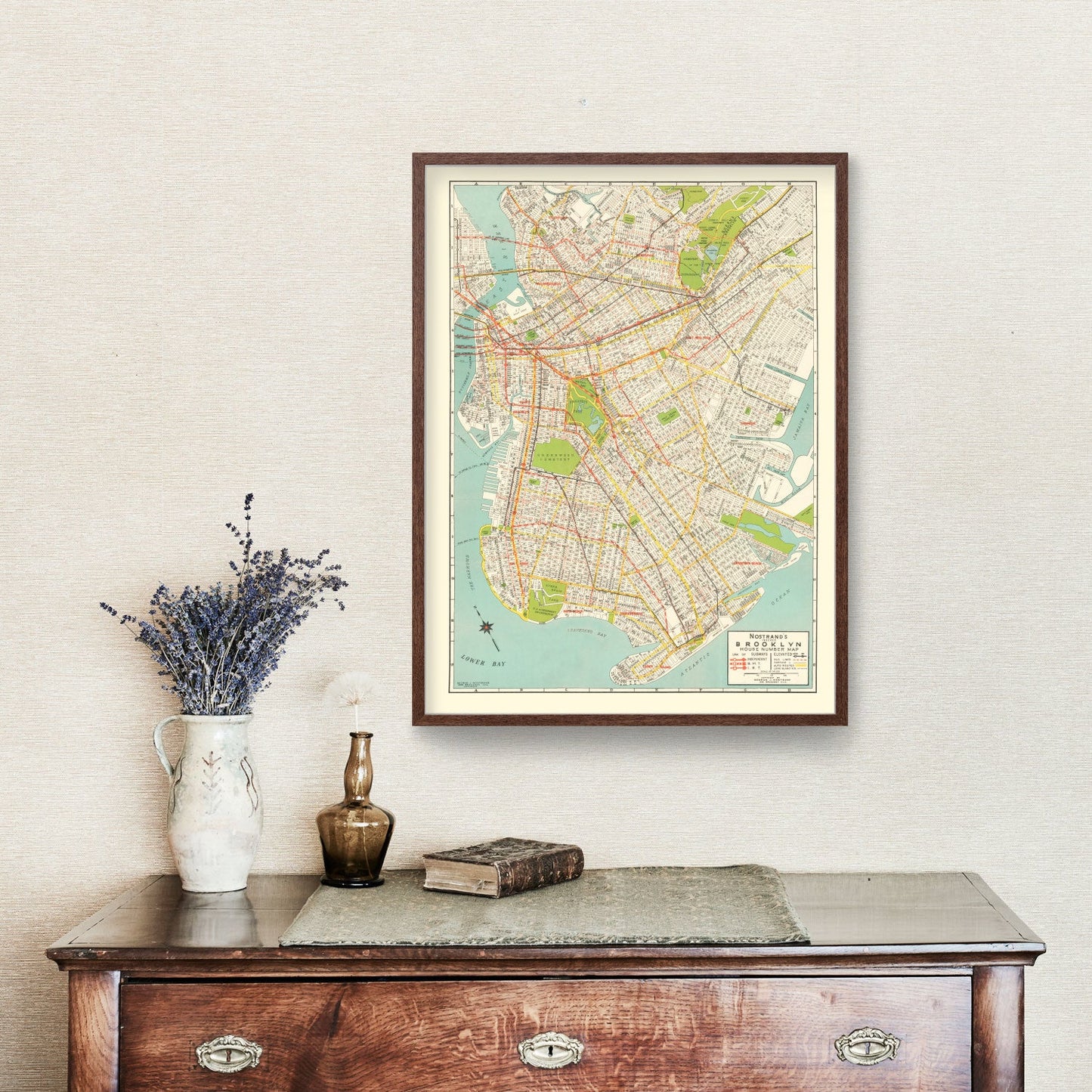 Vintage Map of Brooklyn, New York, 1934