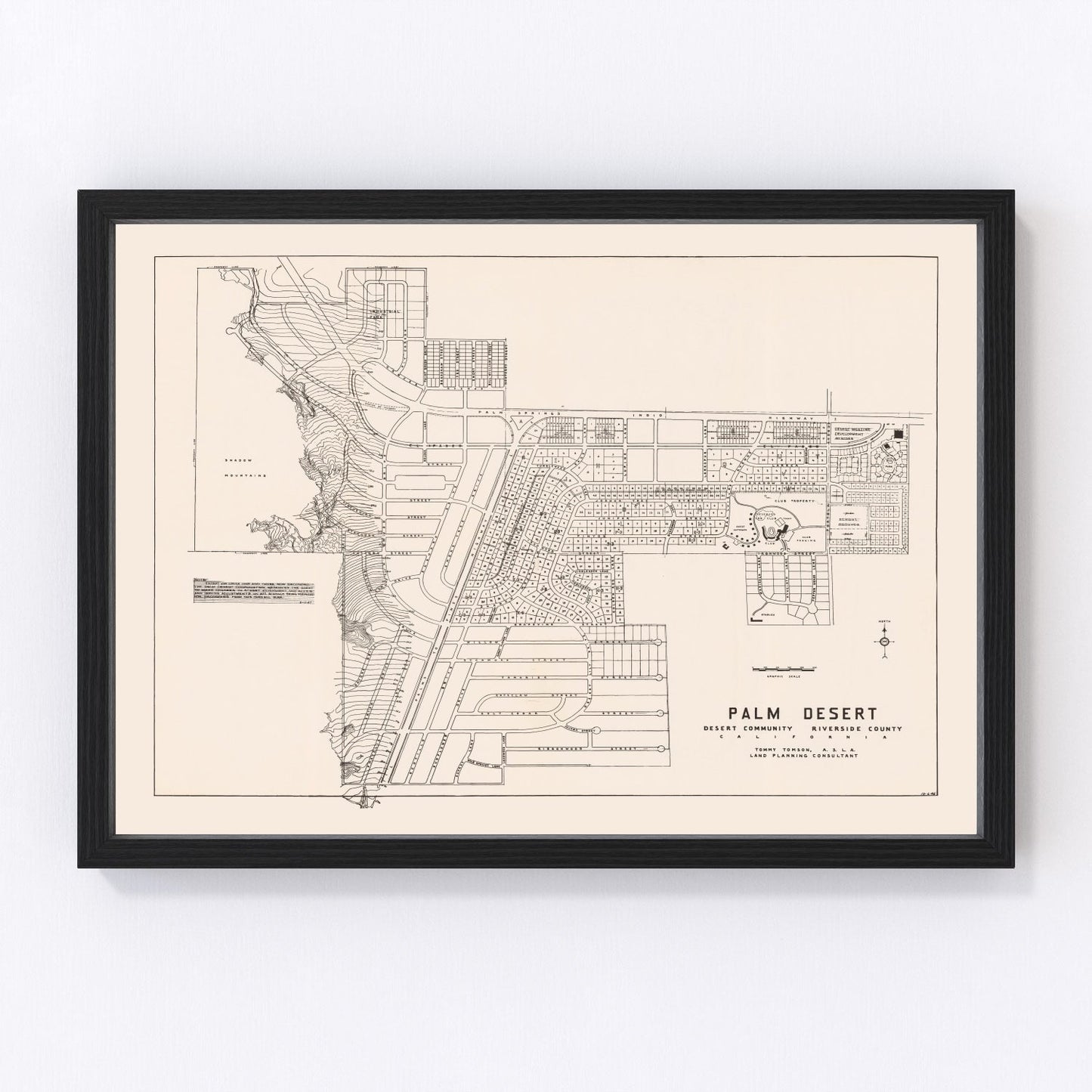 Vintage map of Palm Desert, California, 1946