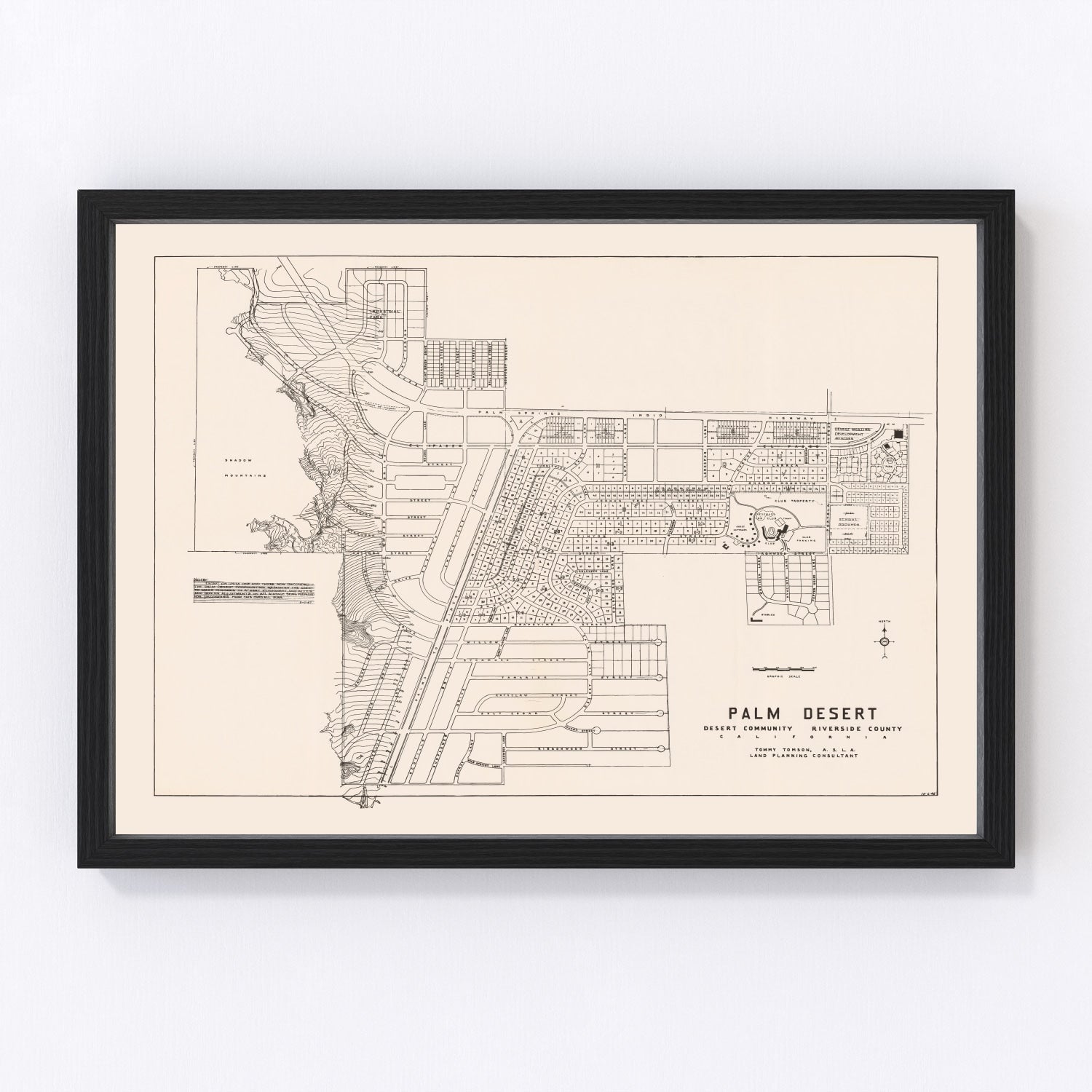 Vintage map of Palm Desert, California, 1946