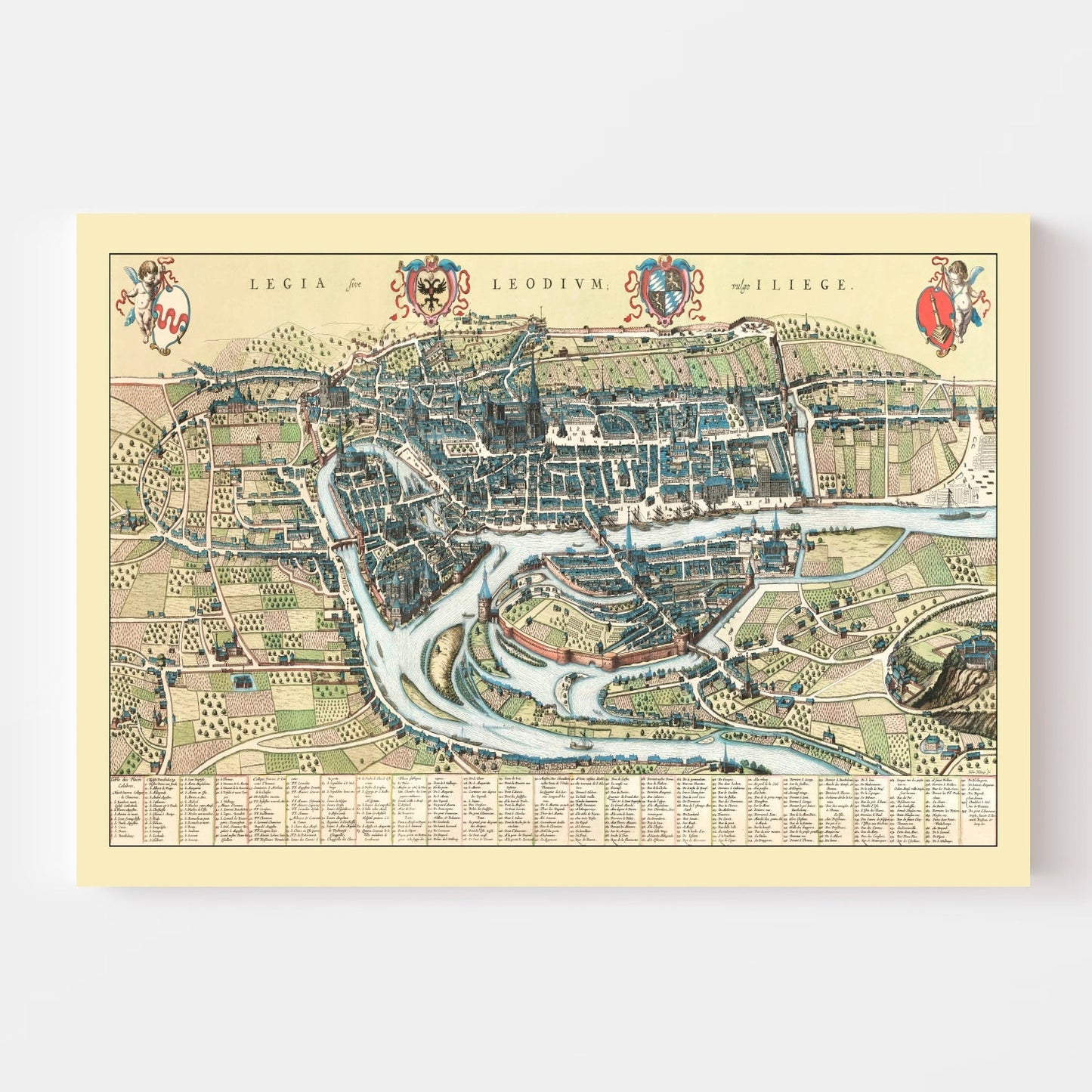 Vintage Map of Liege, Belgium, 1649