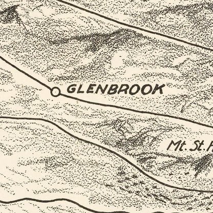 Vintage Map of Napa Valley, California, 1927