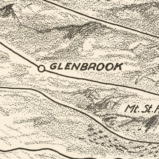 Vintage Map of Napa Valley, California, 1927