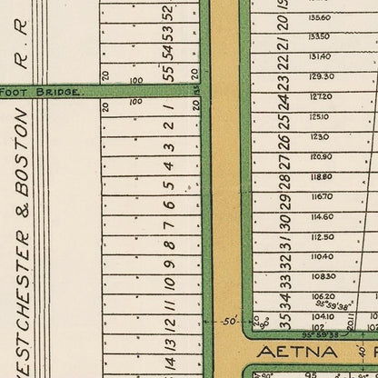 Vintage Chester Heights and Mount Vernon, New York Map, 1913