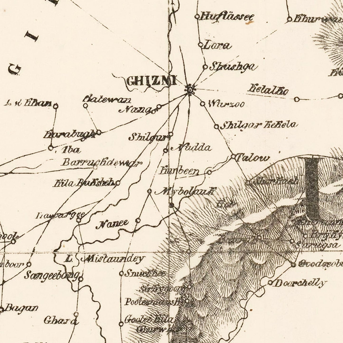Vintage Map of Afghanistan, 1827