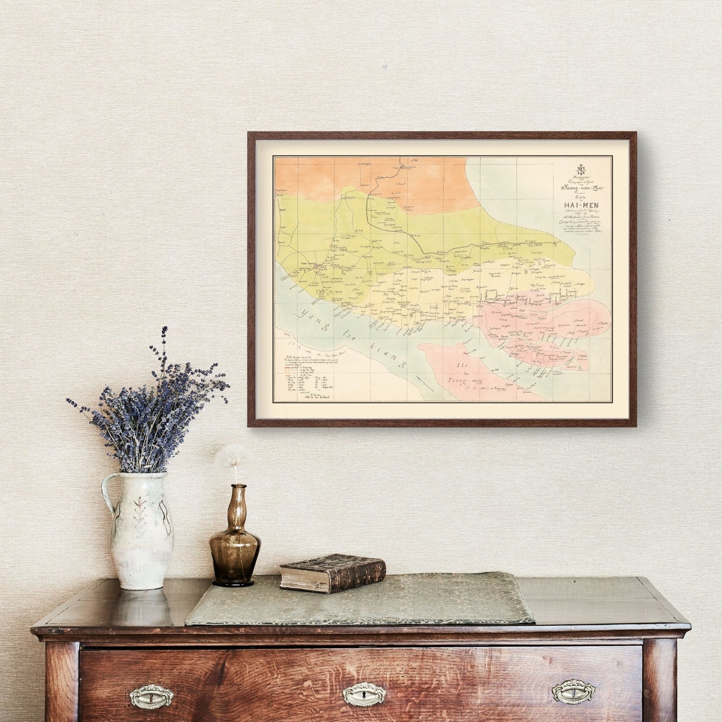 Vintage Shanghai China Map, 1889