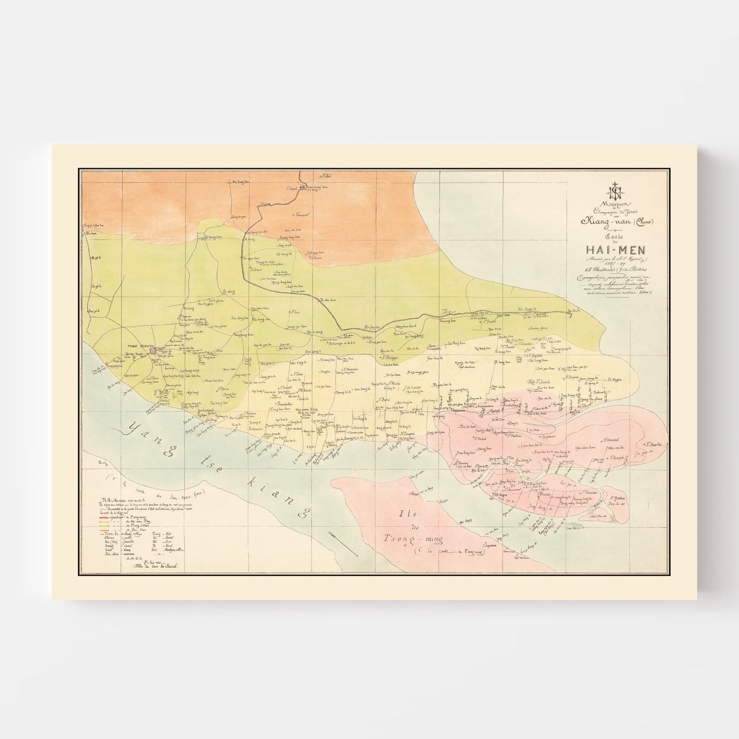Vintage Shanghai China Map, 1889